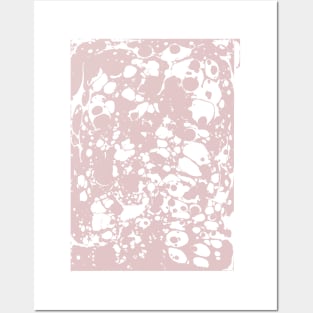 Blush Pink White Spilled Paint Mess Posters and Art